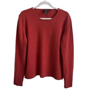 Kutenai Rust Red 100% Cashmere Crewneck Sweater Size XL